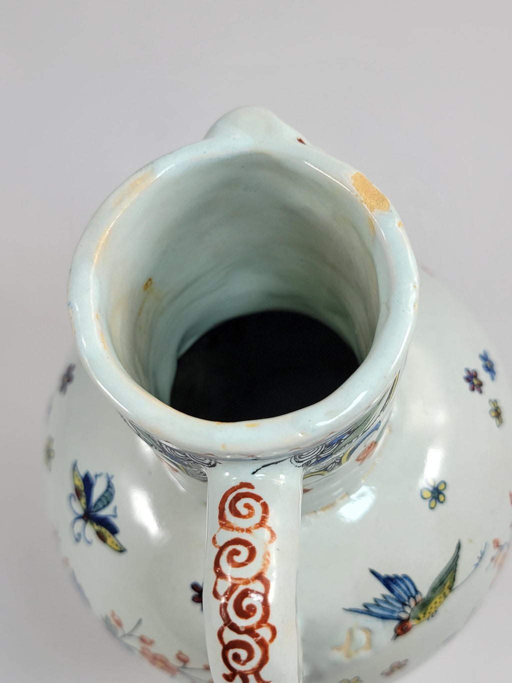 Brussels Faience Jug with Mask Spout, Haie Fleurie, c.1760–1790