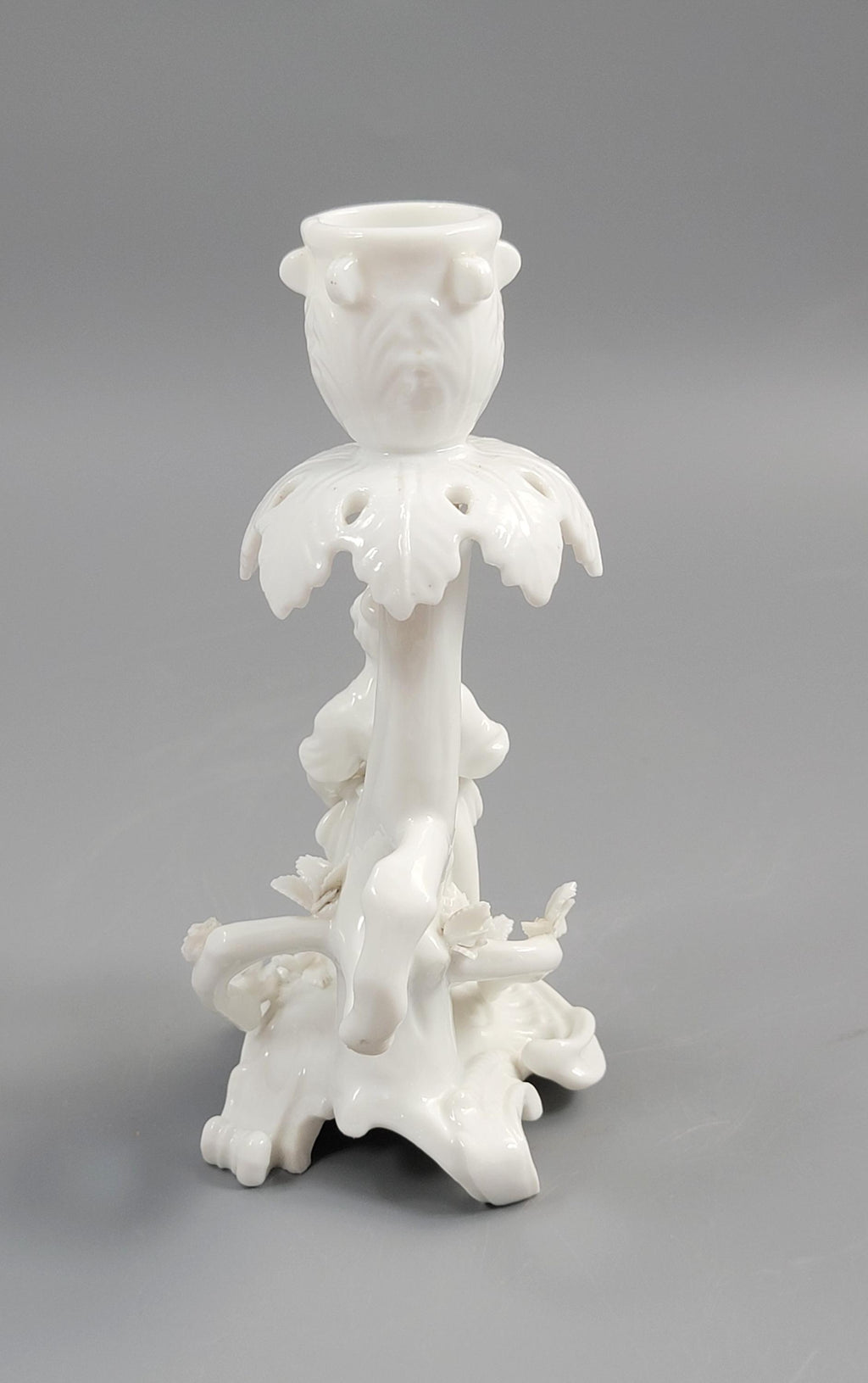Rare Antique Minton Go-to-Bed Candlestick, Girl with Flowers, c.1820