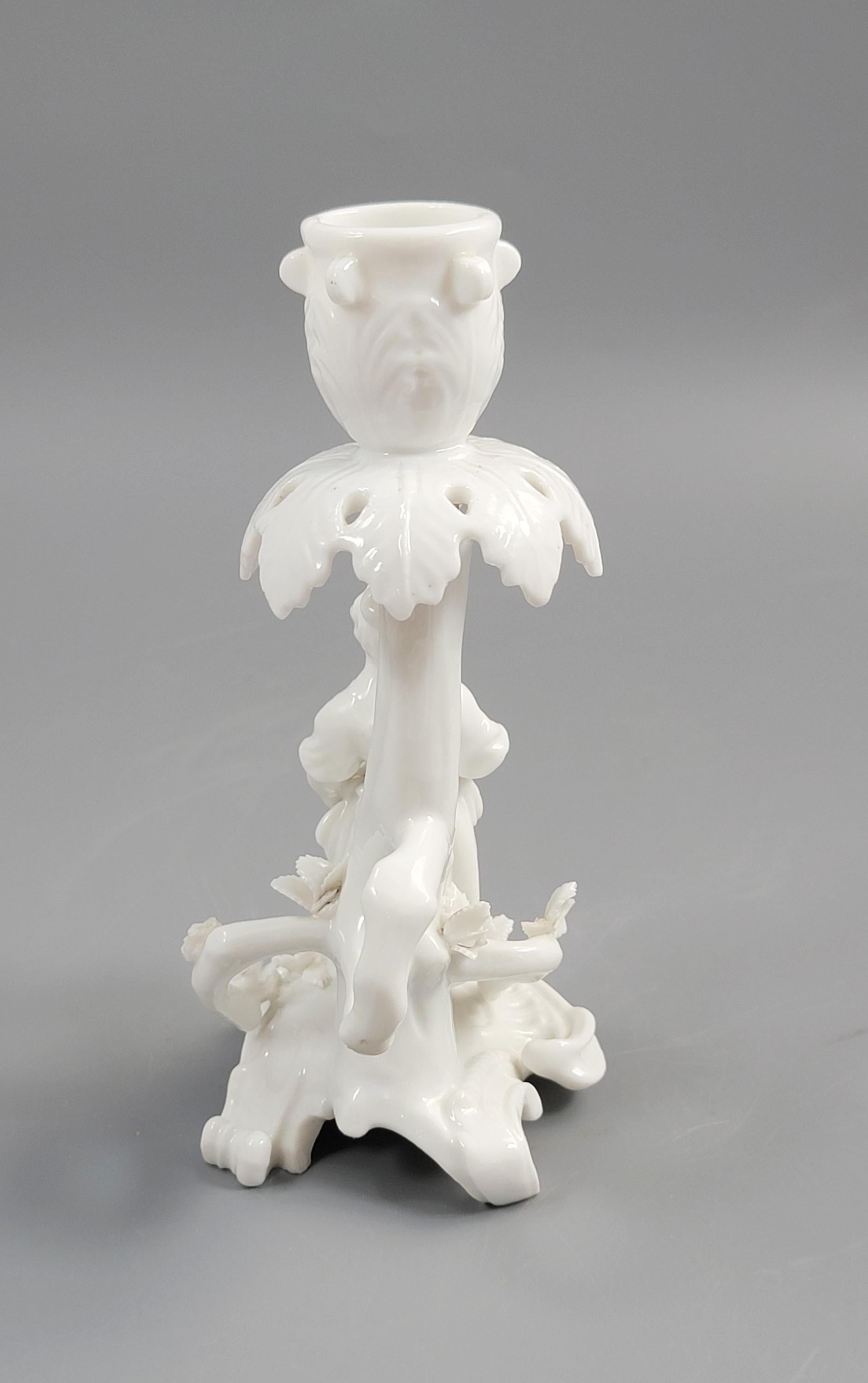 Rare Antique Minton Go-to-Bed Candlestick, Girl with Flowers, c.1820