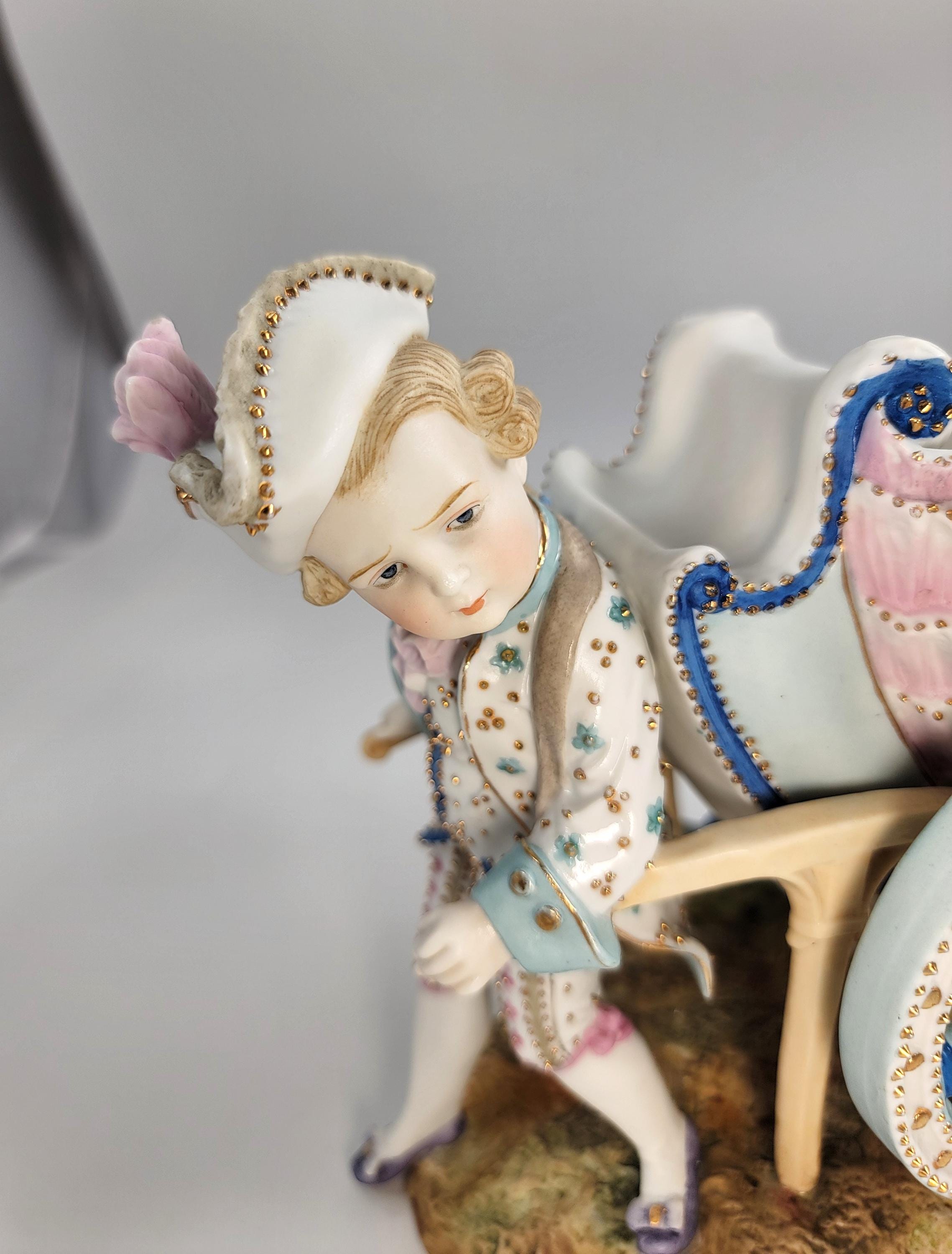 Kister, Scheibe-Alsbach (Thuringia), Pair of Porcelain Figural Flower Carts,c.1887