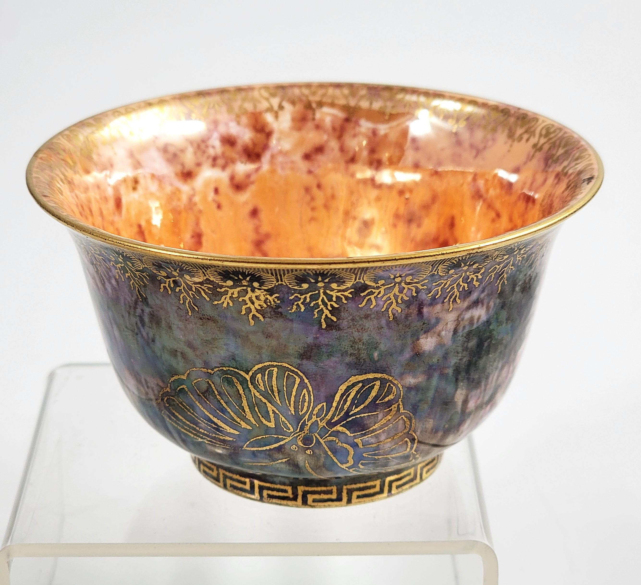 Daisy Makeig-Jones Wedgwood, Rare Lustre Bowl, Butterflies & Oriental Motifs, c.1915