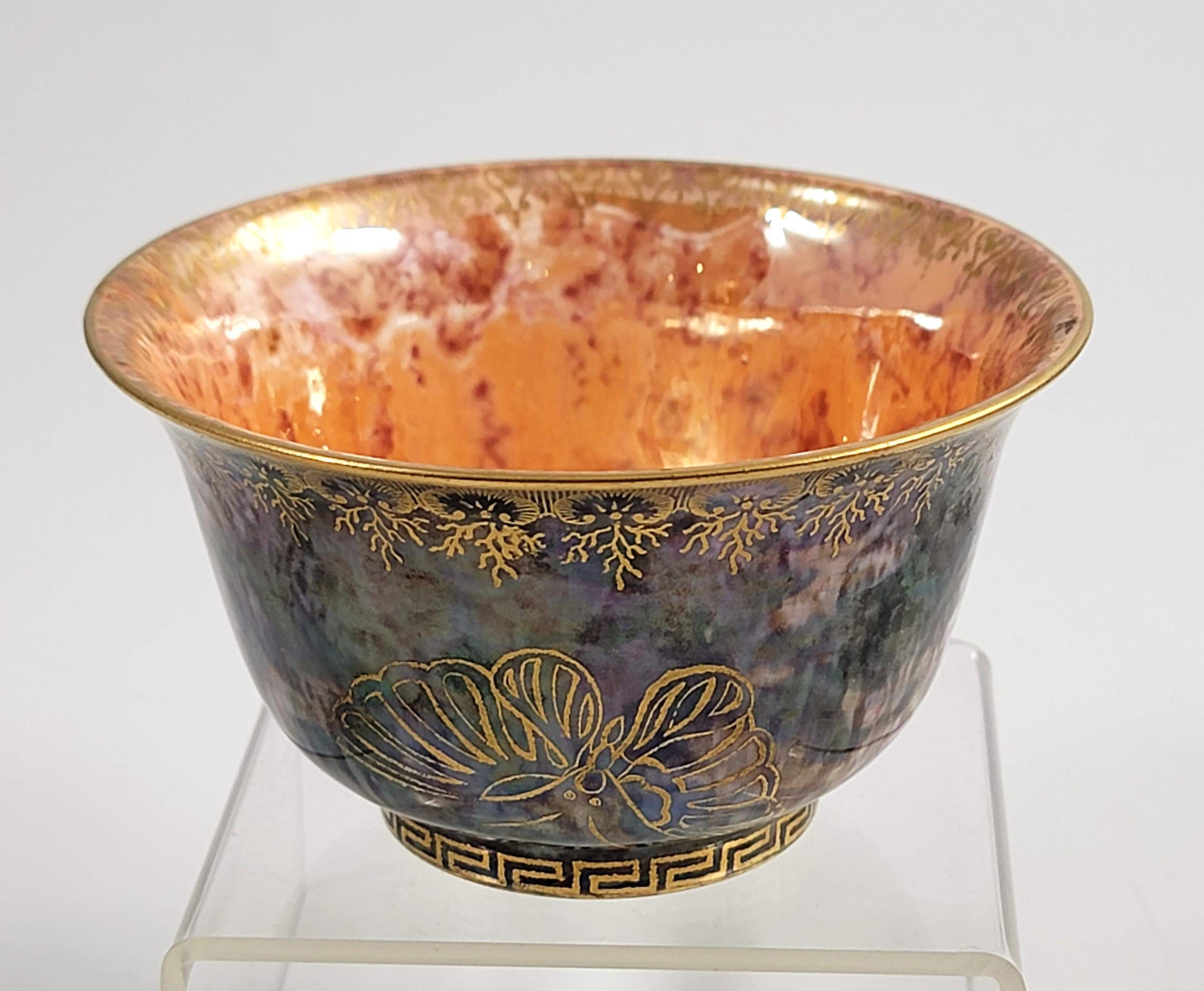Daisy Makeig-Jones Wedgwood, Rare Lustre Bowl, Butterflies & Oriental Motifs, c.1915