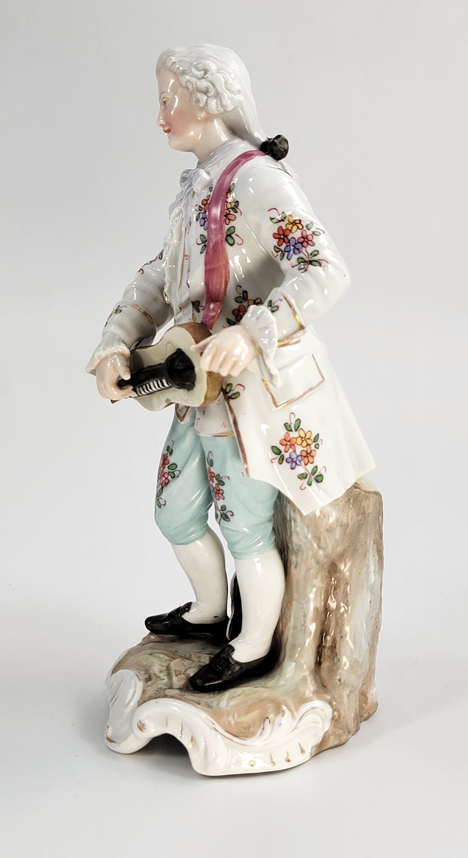 Samson Paris Porcelain Gallant with Hurdy-Gurdy, Dresden Style, c.1880