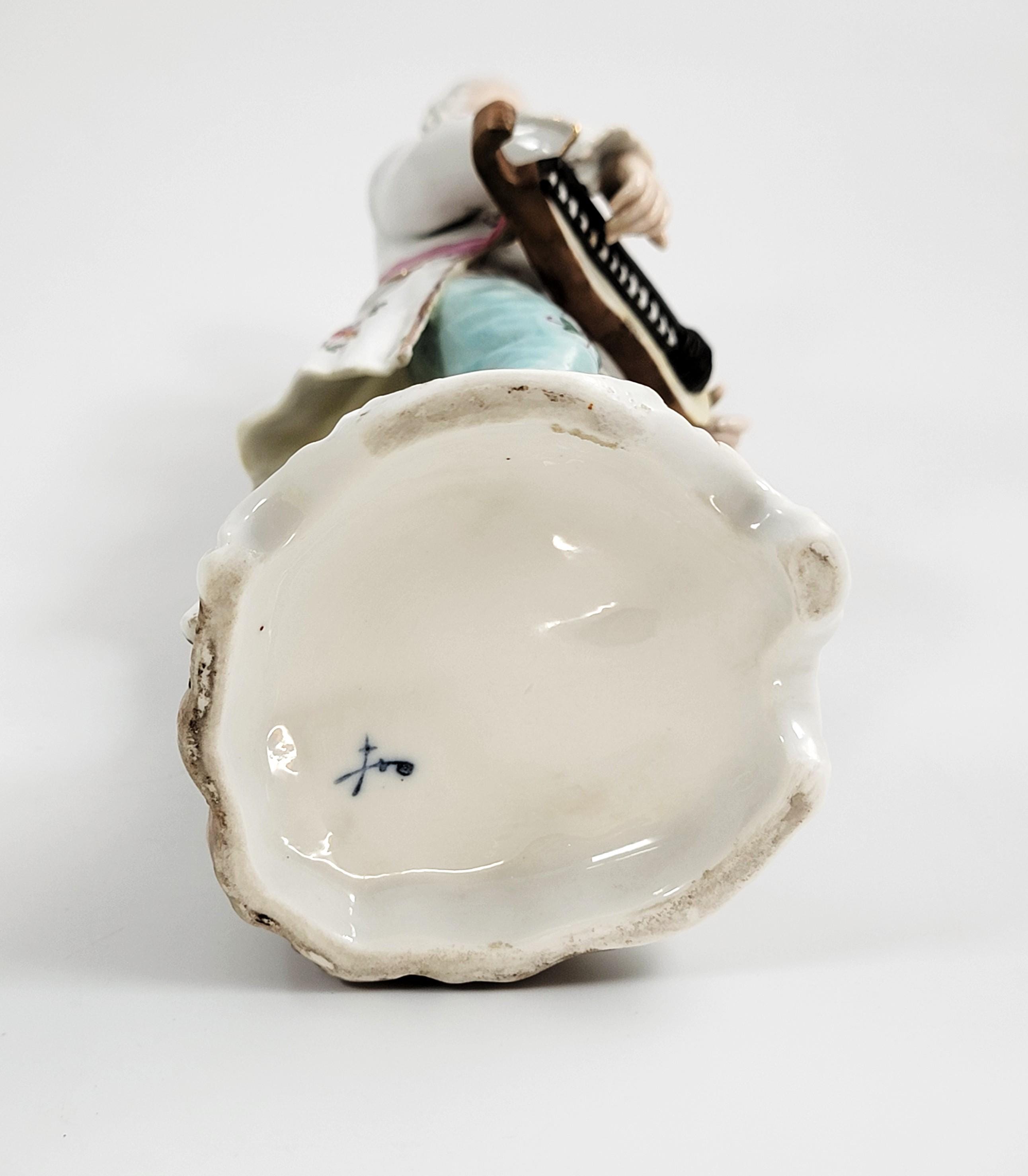Samson Paris Porcelain Gallant with Hurdy-Gurdy, Dresden Style, c.1880