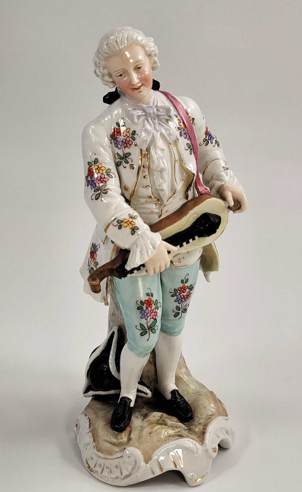 Samson Paris Porcelain Gallant with Hurdy-Gurdy, Dresden Style, c.1880