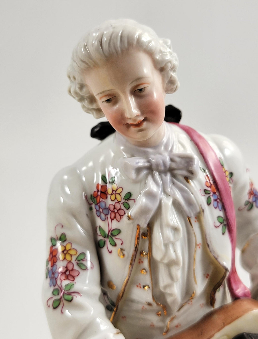 Samson Paris Porcelain Gallant with Hurdy-Gurdy, Dresden Style, c.1880