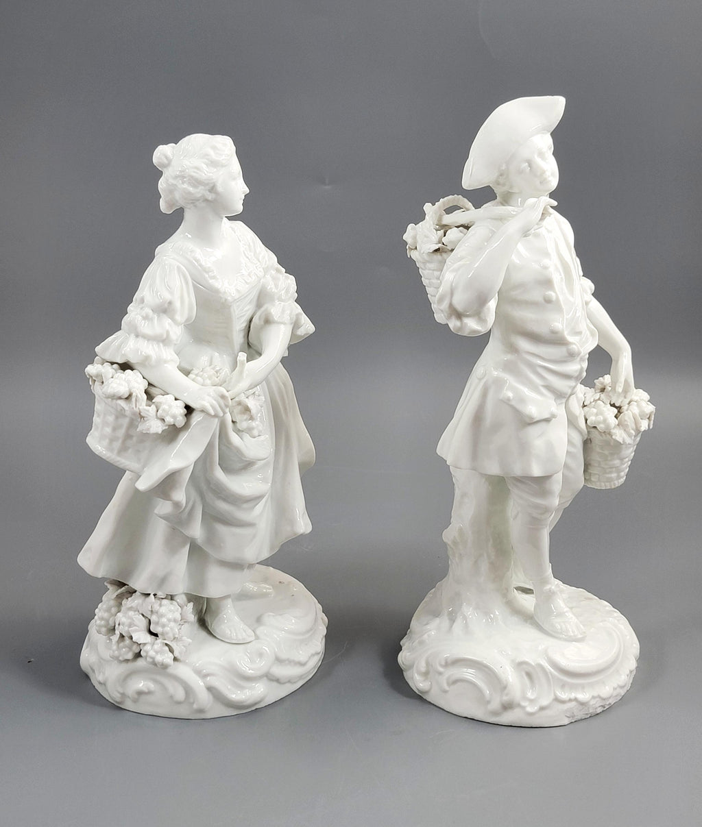 KPM-School Blanc-de-Chine Pair “Grape Harvesters”, c.1880