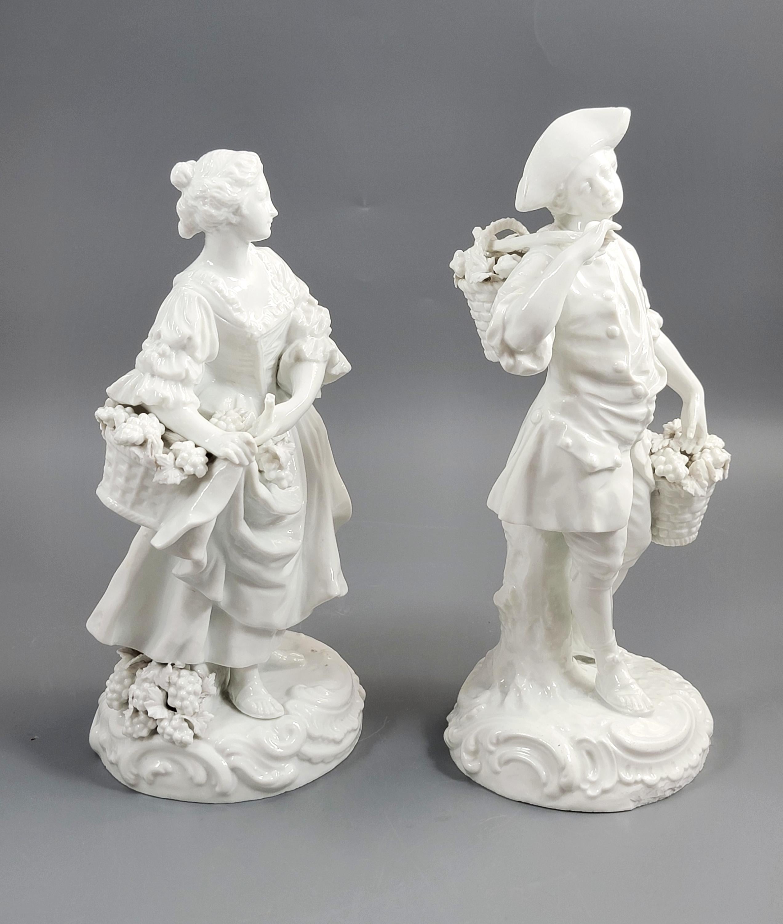 KPM-School Blanc-de-Chine Pair “Grape Harvesters”, c.1880