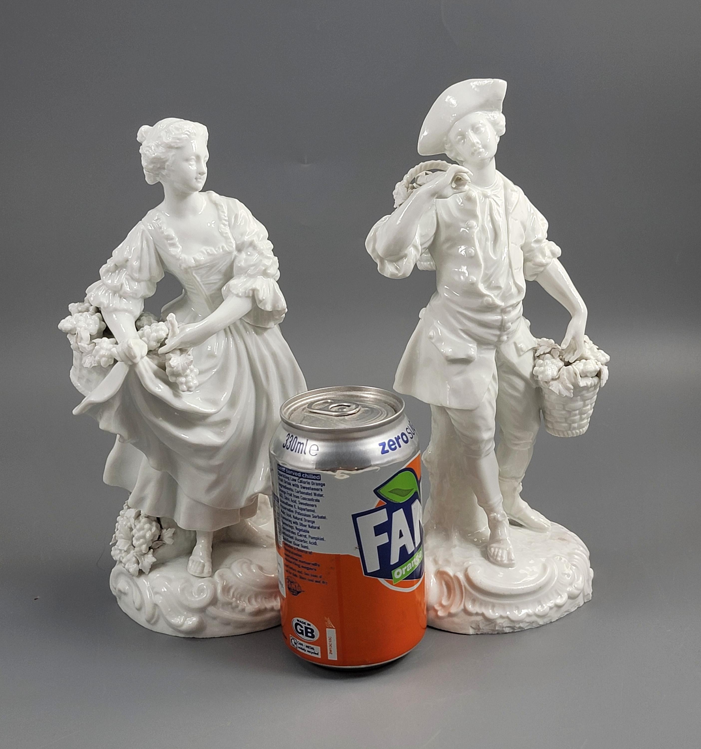 KPM-School Blanc-de-Chine Pair “Grape Harvesters”, c.1880