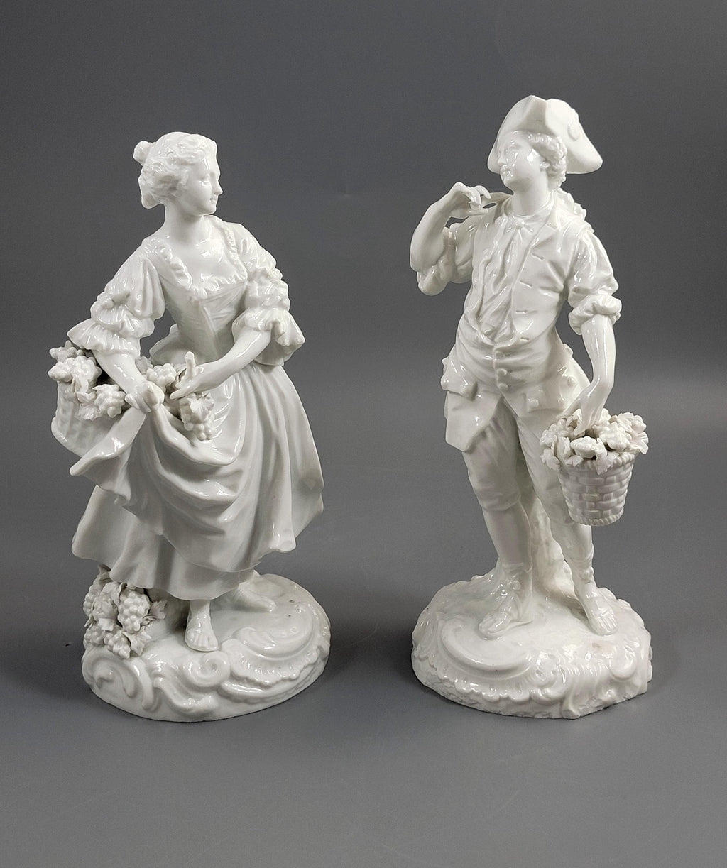 KPM-School Blanc-de-Chine Pair “Grape Harvesters”, c.1880