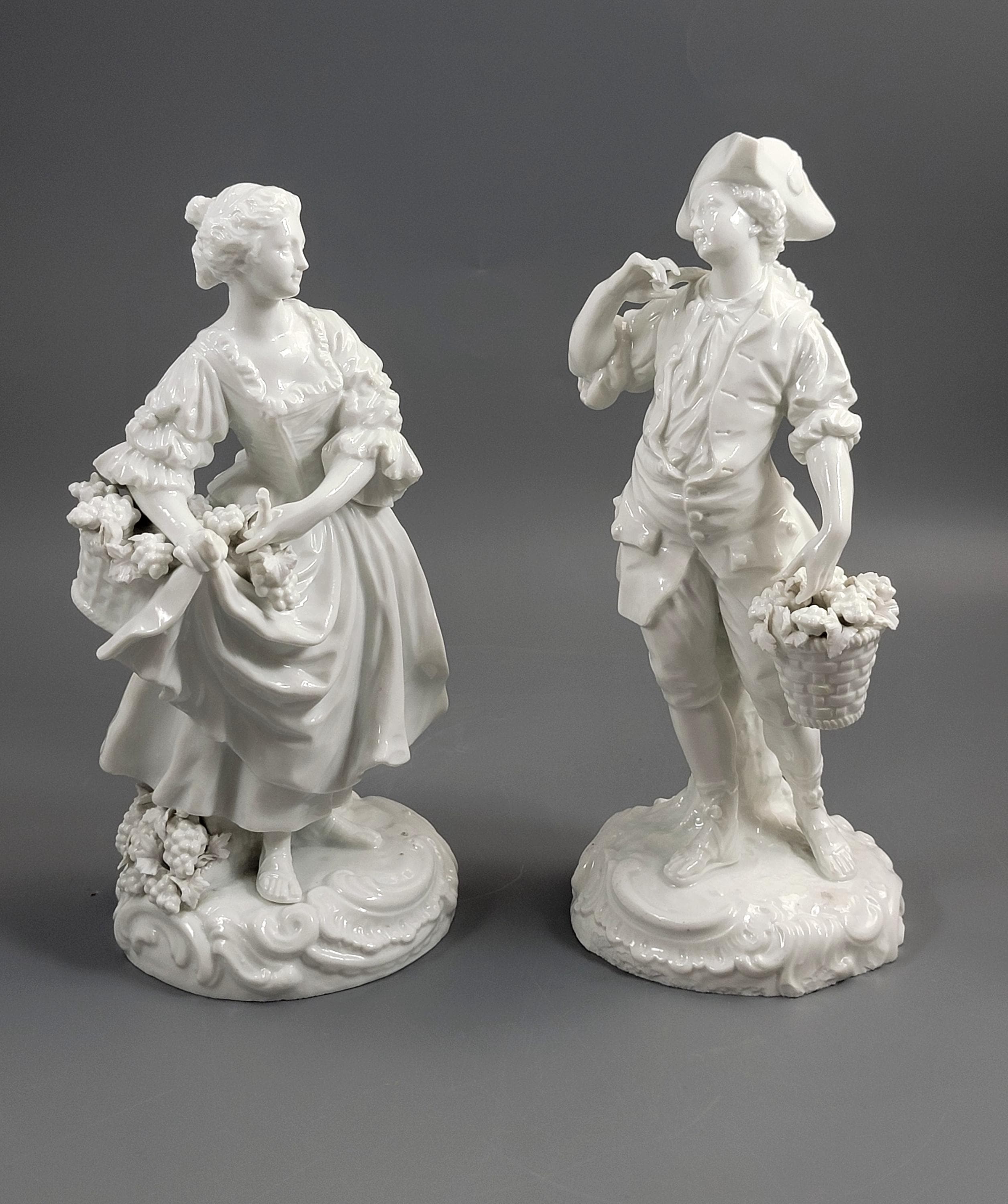 KPM-School Blanc-de-Chine Pair “Grape Harvesters”, c.1880