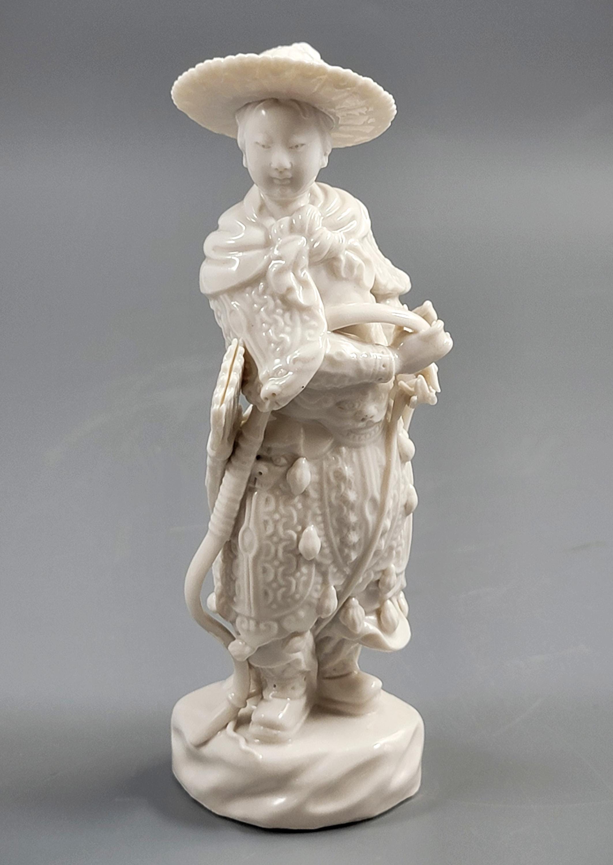 Dehua Blanc de Chine Huntress (Female Archer) on Rocky Base, c.1890