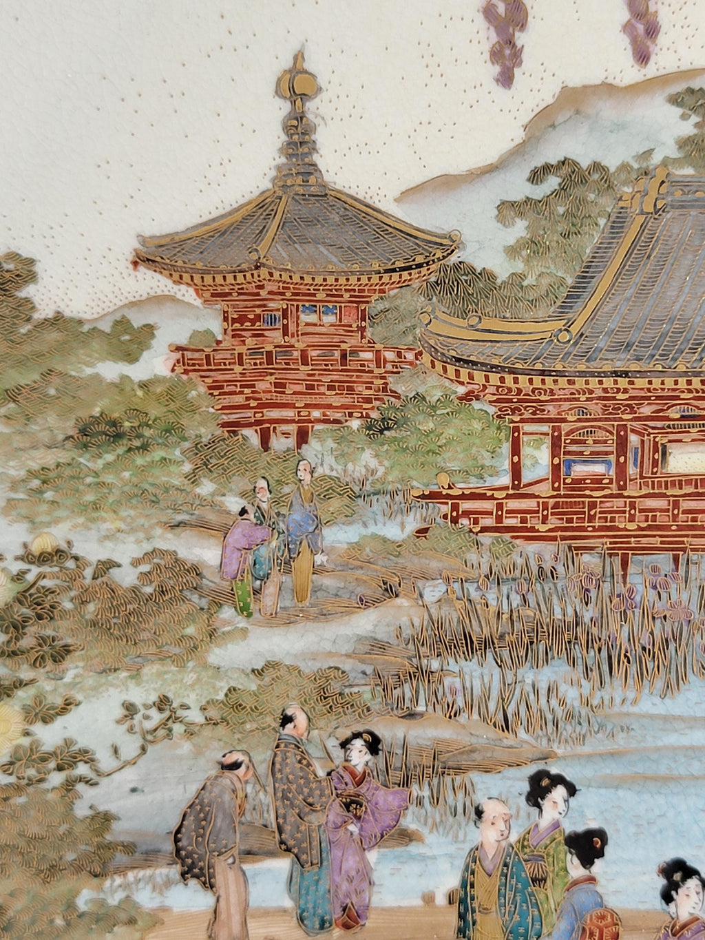 Antique Satsuma plate c.1890 with famous Meizan (明山) mark