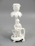 Rare Antique Minton Go-to-Bed Candlestick, Girl with Flowers, c.1820