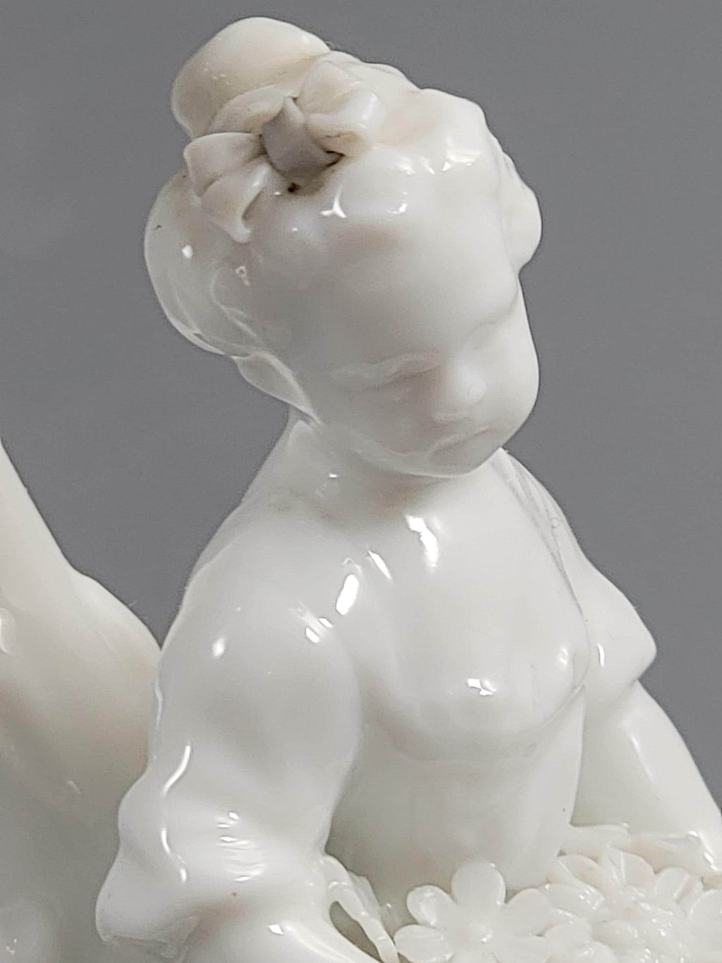 Rare Antique Minton Go-to-Bed Candlestick, Girl with Flowers, c.1820