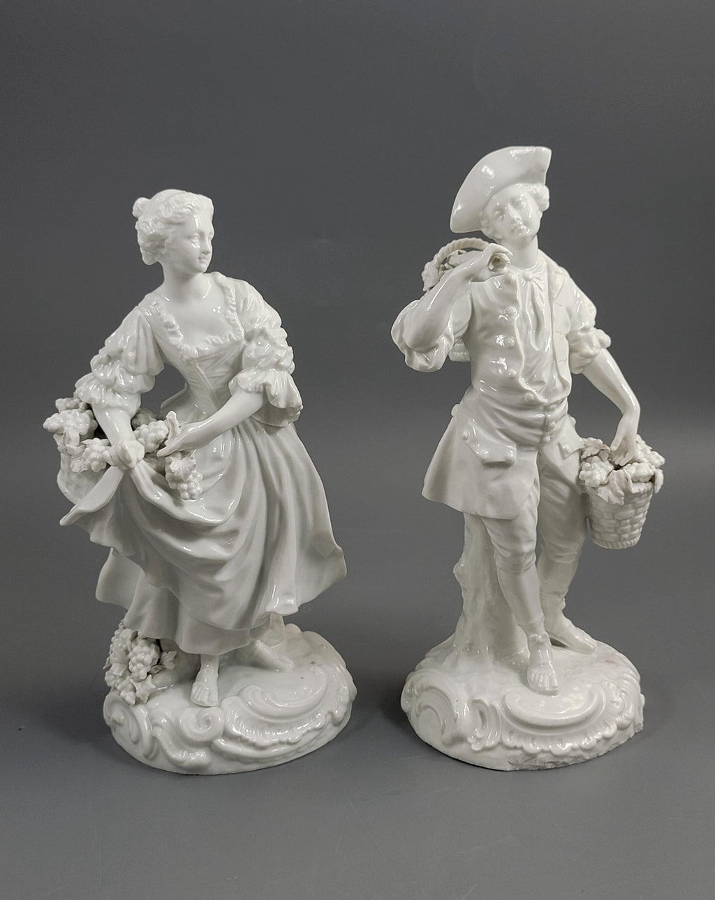 KPM-School Blanc-de-Chine Pair “Grape Harvesters”, c.1880