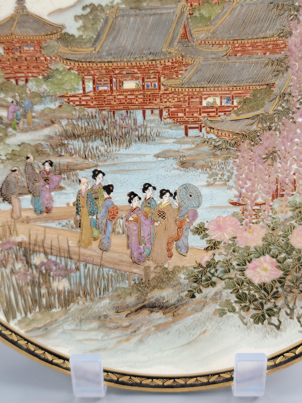 Antique Satsuma plate c.1890 with famous Meizan (明山) mark