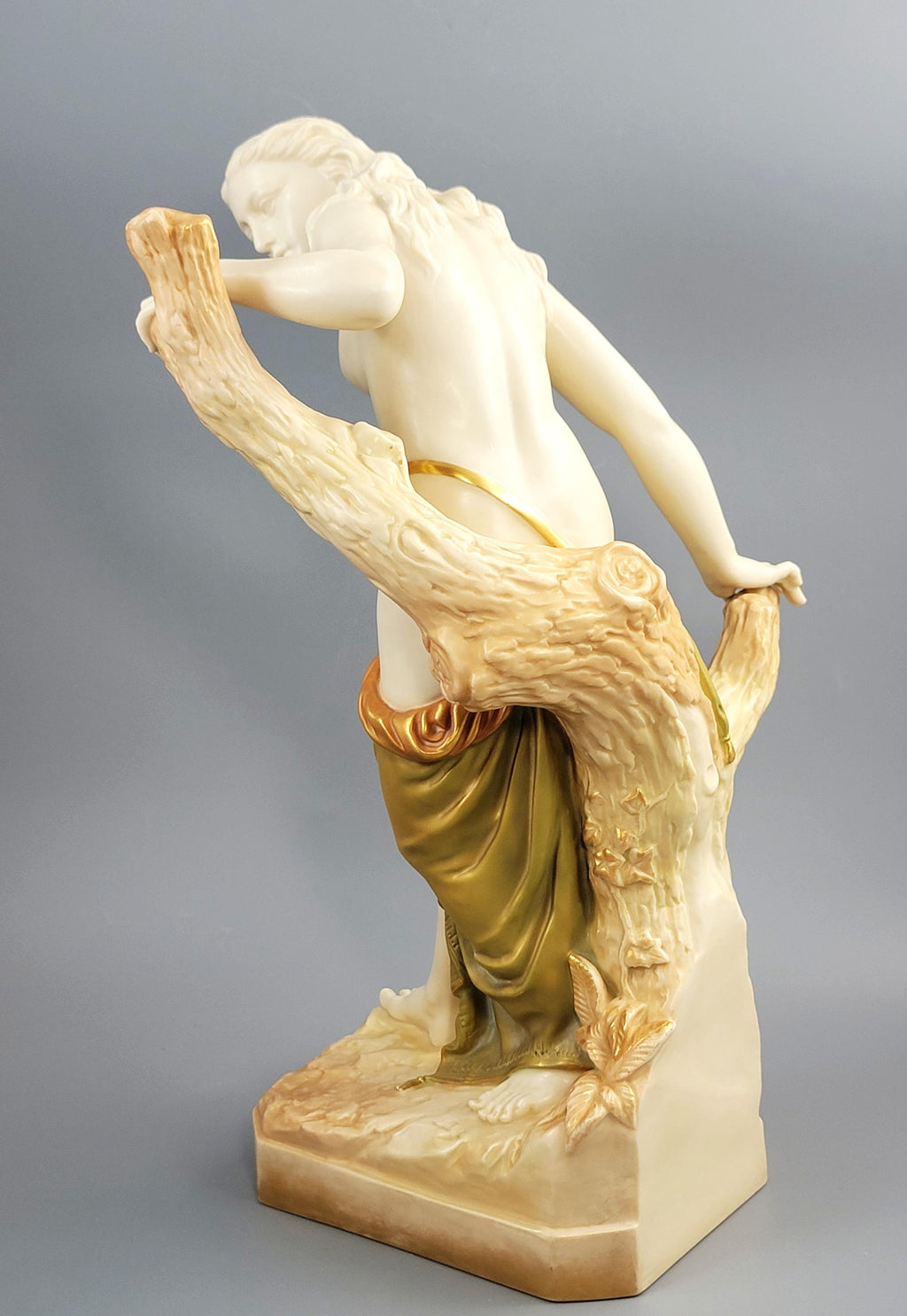 Royal Worcester “The Bather Surprised” Porcelain Figure, Shot Enamel Finish, 1906