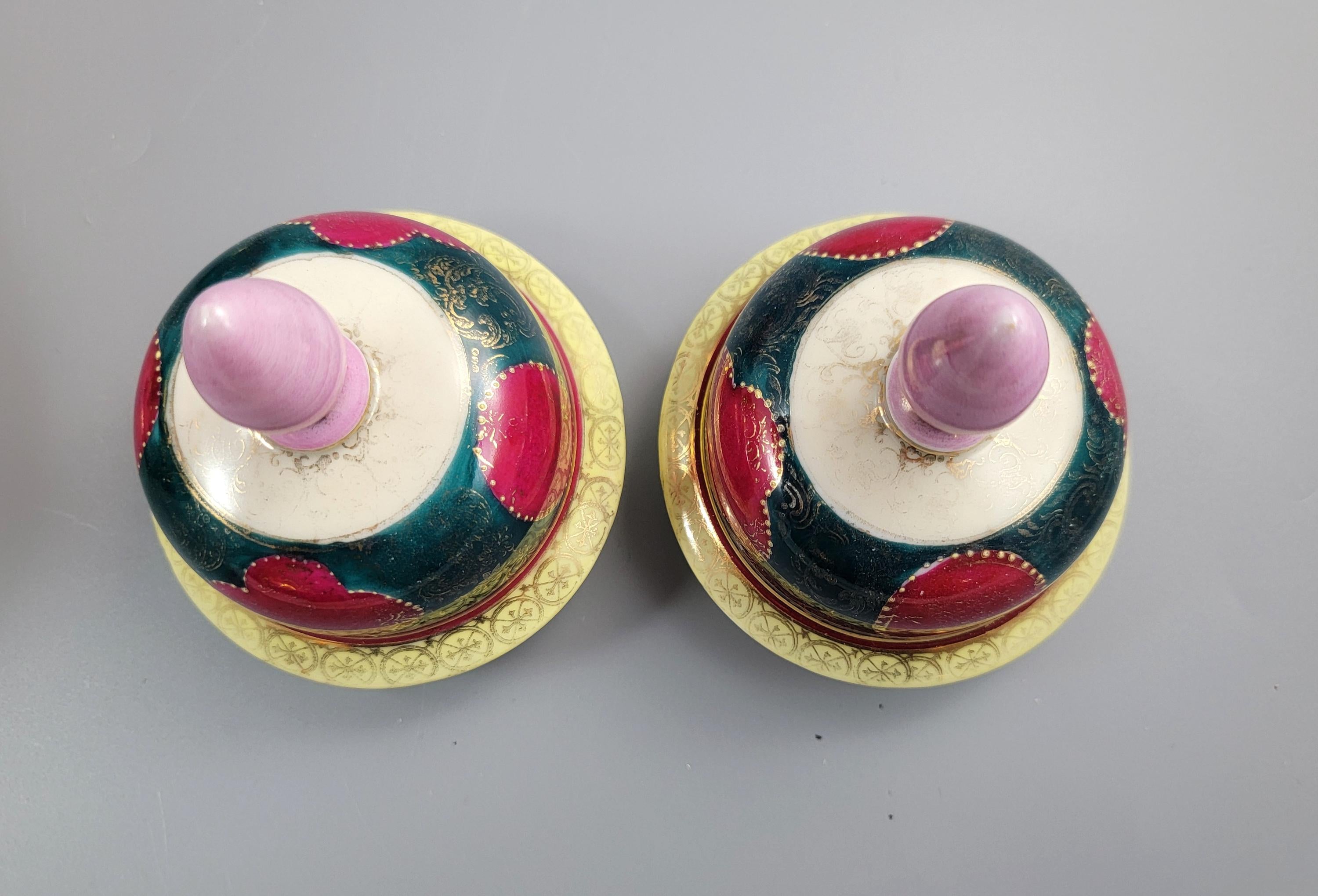 Royal Vienna-Style Pair of Porcelain Covered Vases, c.1880