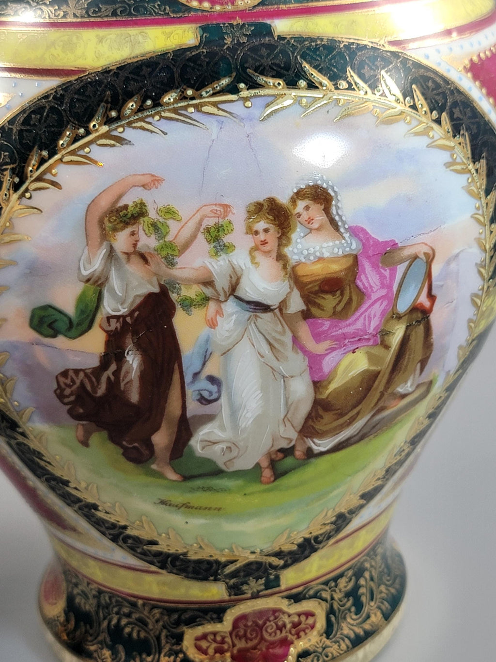 Royal Vienna-Style Pair of Porcelain Covered Vases, c.1880