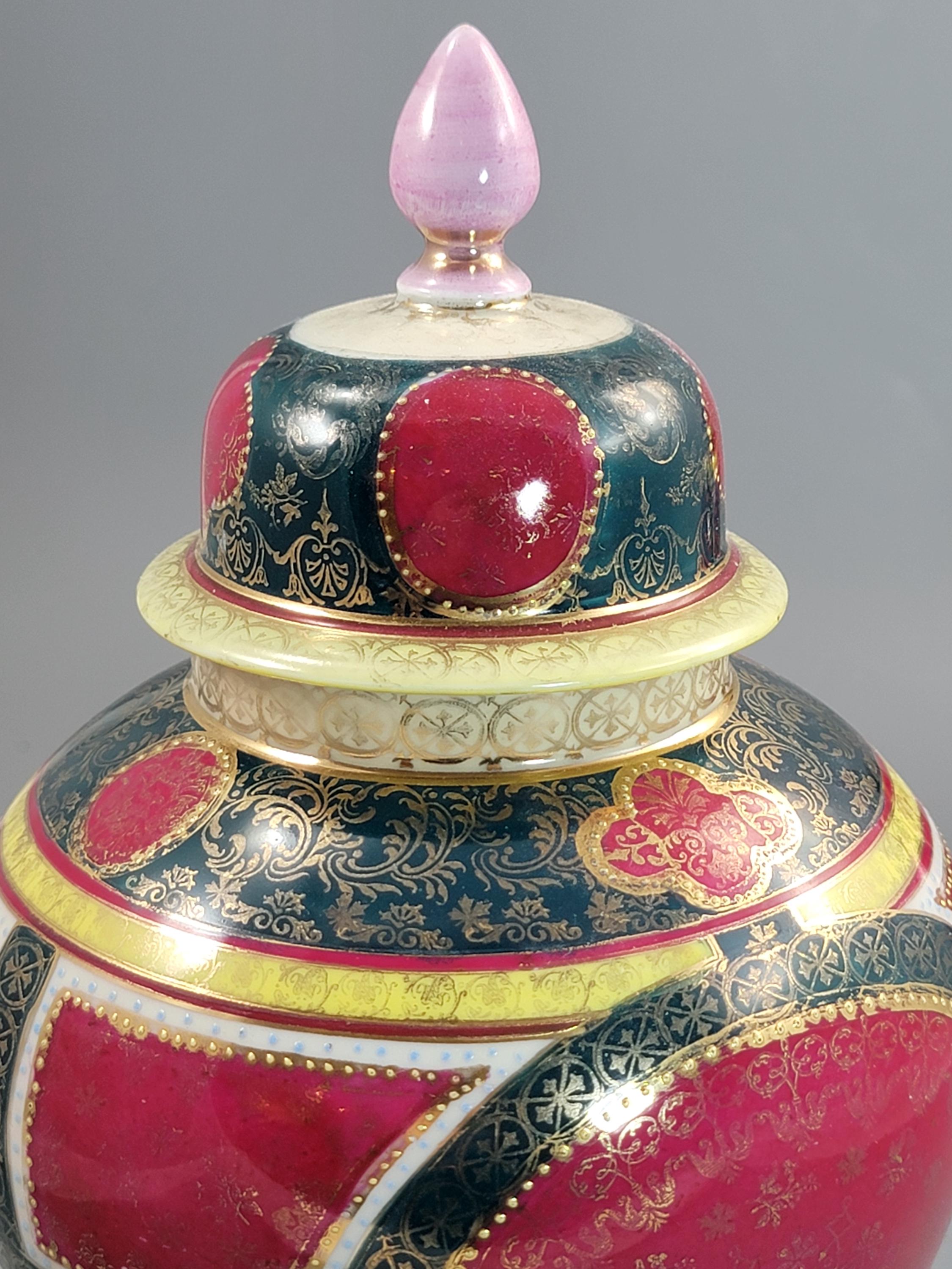 Royal Vienna-Style Pair of Porcelain Covered Vases, c.1880