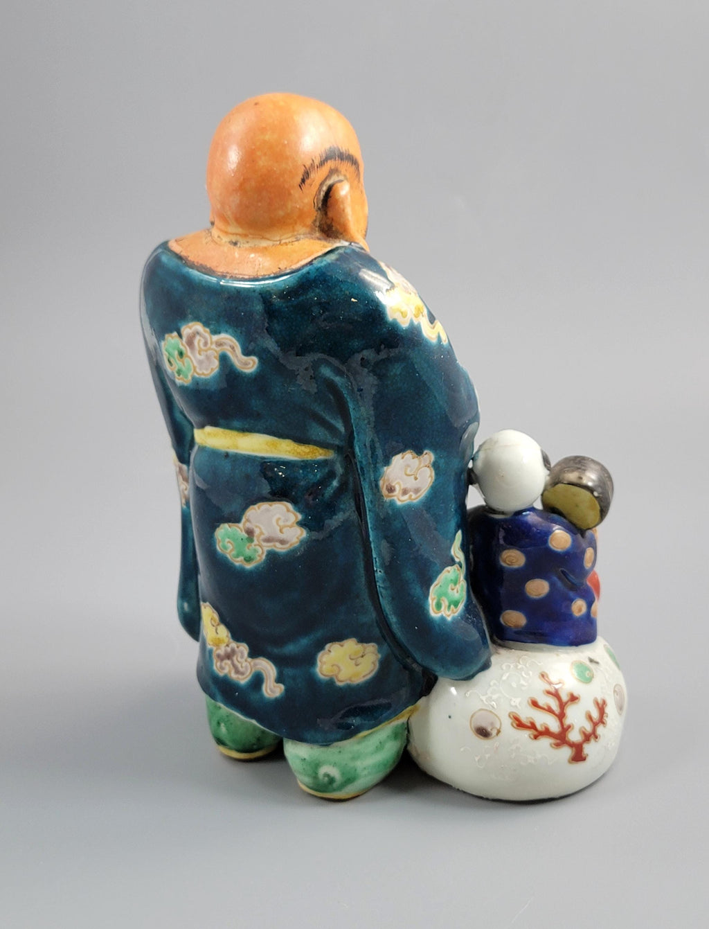 Japanese Meiji Satsuma Hotei with Karako and Drum, c.1890