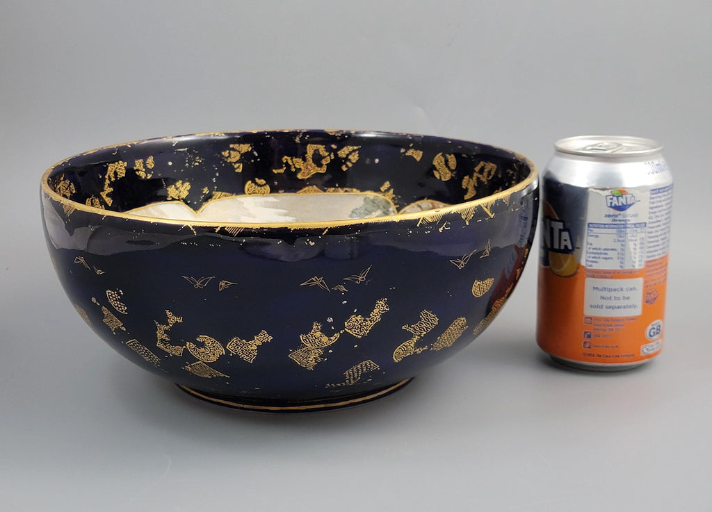 Kinkozan Kyoto Satsuma Bowl — Samurai Night Battle, Shimazu Crest, c.1900