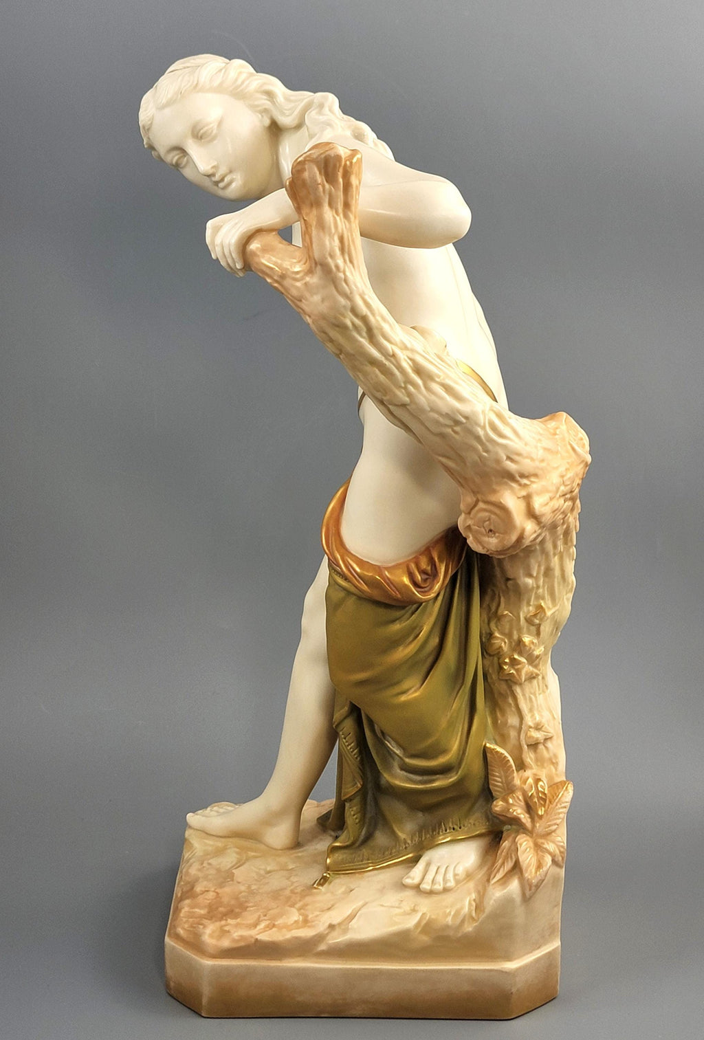 Royal Worcester “The Bather Surprised” Porcelain Figure, Shot Enamel Finish, 1906