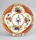 Chamberlain Worcester “Dragon in Compartments” Armorial Plate c.1800