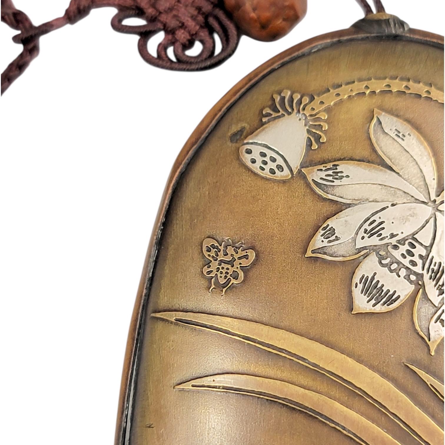 Meiji Japanese Mixed-Metal Tobacco Case (Tonkotsu), Signed Rensai Kōchū, c. 1880–1910