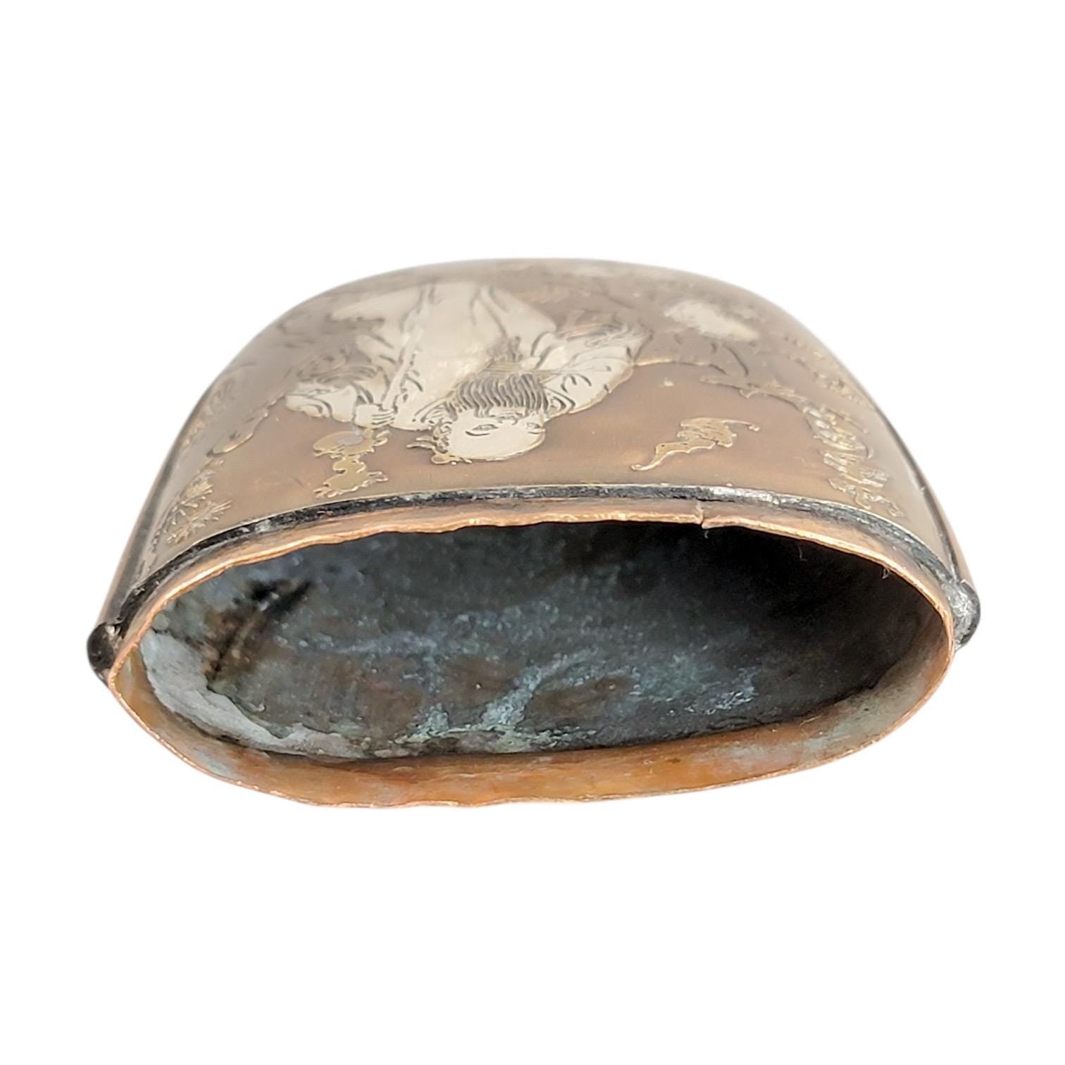 Meiji Japanese Mixed-Metal Tobacco Case (Tonkotsu), Signed Rensai Kōchū, c. 1880–1910