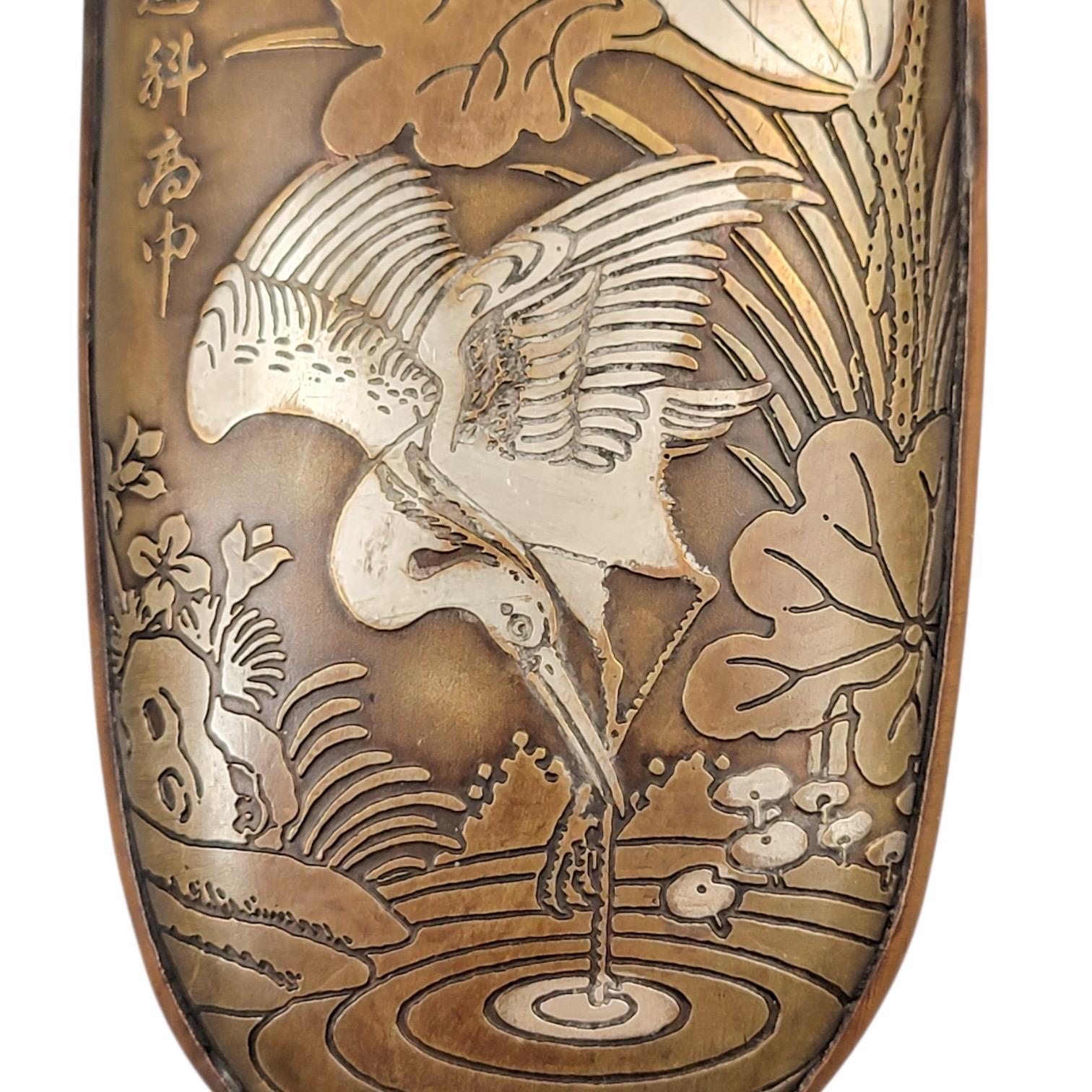 Meiji Japanese Mixed-Metal Tobacco Case (Tonkotsu), Signed Rensai Kōchū, c. 1880–1910