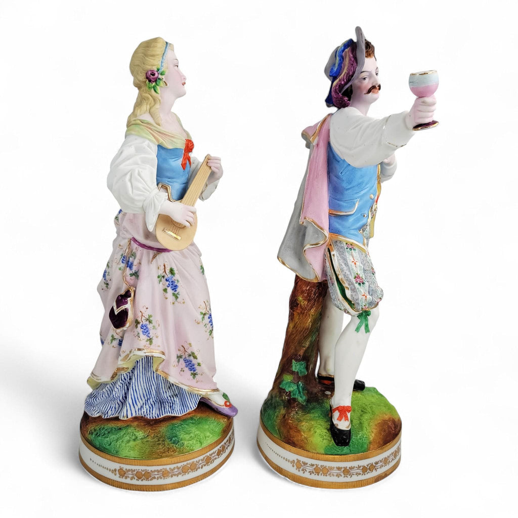 Rare French Porcelain Figures, Musical Couple in the Vion et Baury Style, Paris c. 1870