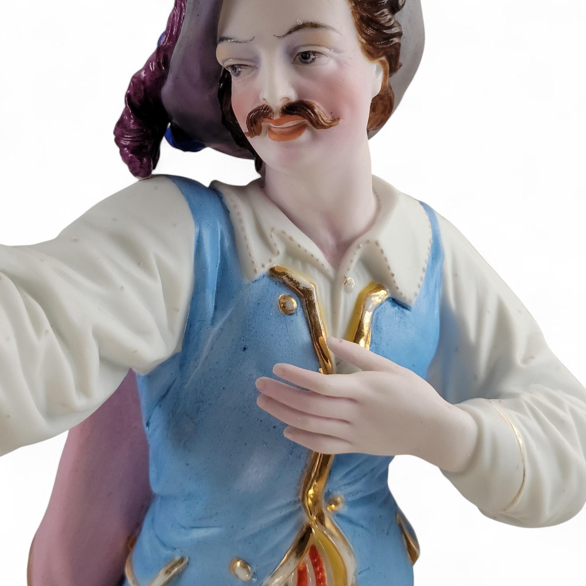 Rare French Porcelain Figures, Musical Couple in the Vion et Baury Style, Paris c. 1870