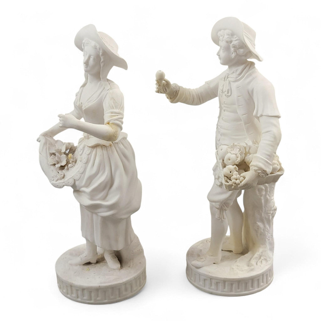 Rare Victorian Minton Parian Biscuit Figures “The Gardeners”, c.1845