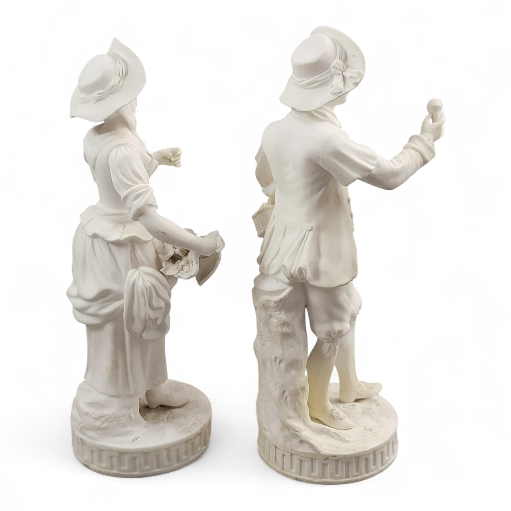 Rare Victorian Minton Parian Biscuit Figures “The Gardeners”, c.1845