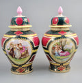 Royal Vienna-Style Pair of Porcelain Covered Vases, c.1880