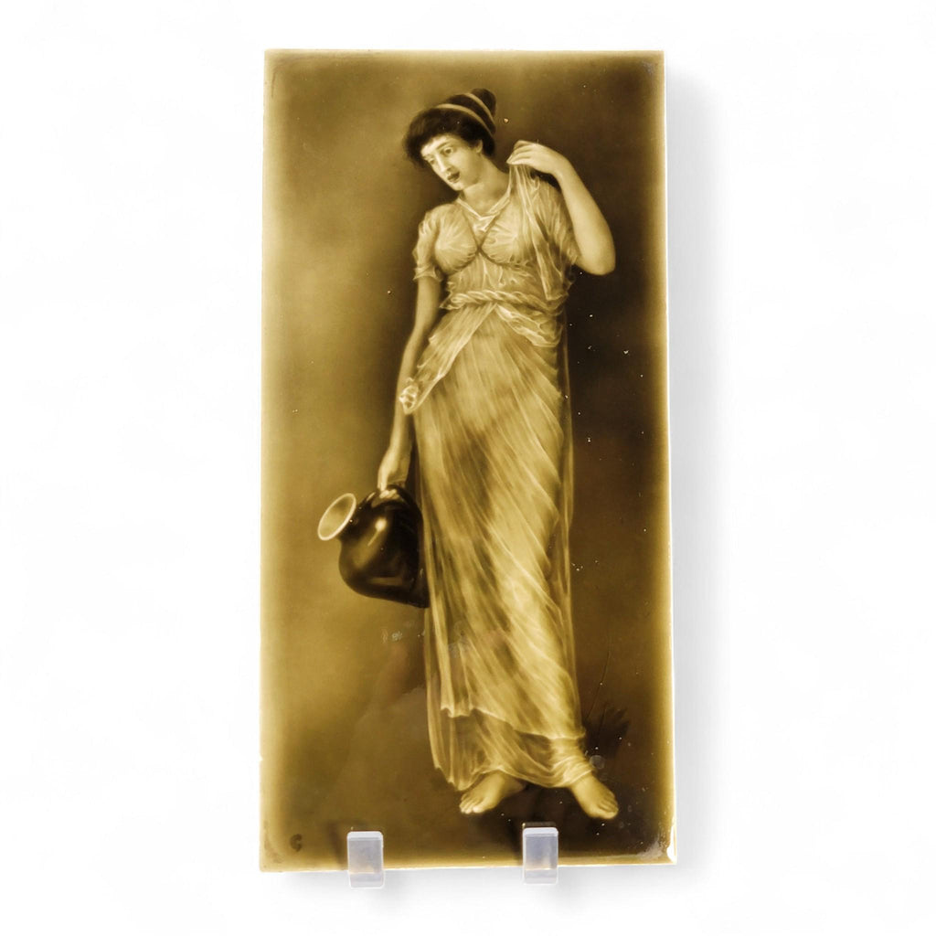 Rare Victorian Tile “Lady with Ewer”, Sherwin & Cotton, c.1890