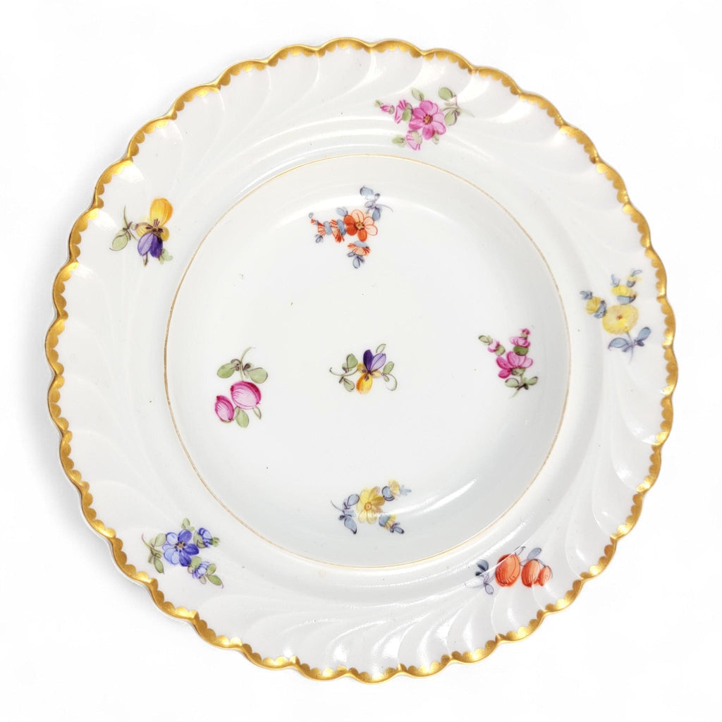 Antique Nymphenburg “Louis XVIII” covered butter dish, floral gilded porcelain, Rococo revival Germany c.1895