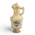 Monumental French barbotine wine ewer Choisy-le-Roi or Sarreguemines c.1875–95