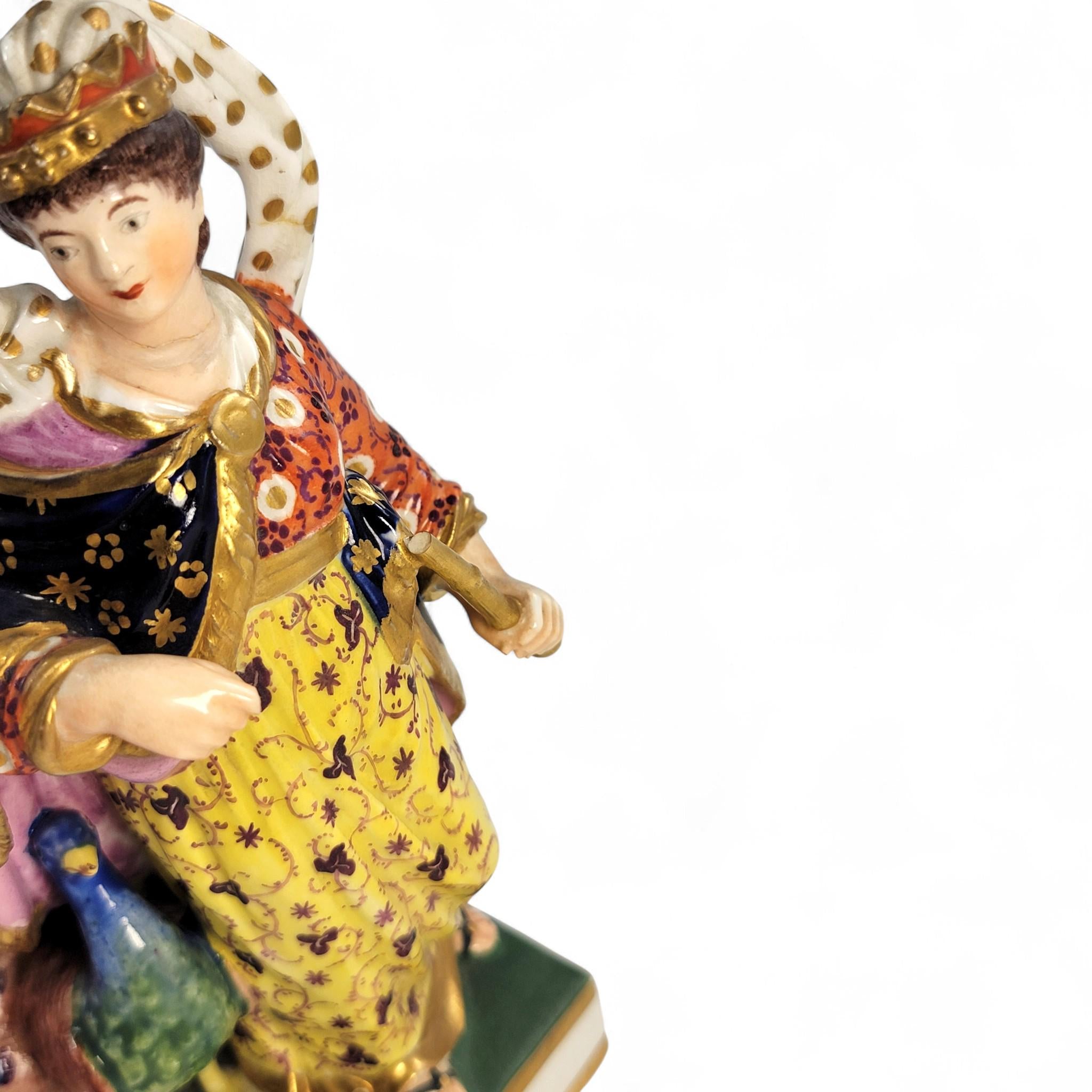 Royal Crown Derby Bloor period porcelain figures of Jupiter and Juno, c. 1830 — rich enamels & gilding