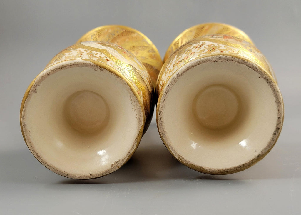 Pair of Japanese Satsuma Vases, Attributed to Kinkozan, c.1895