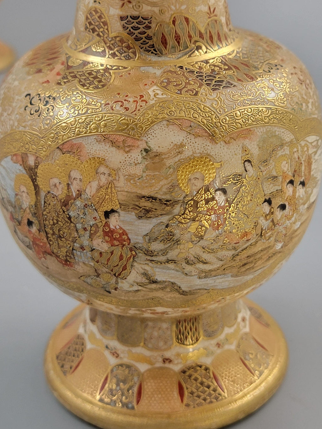 Pair of Japanese Satsuma Vases, Attributed to Kinkozan, c.1895