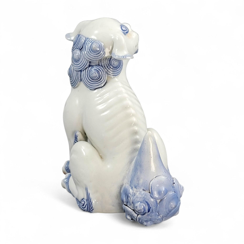 Hirado porcelain karashishi lion dog in blue and white, Japanese Edo–Meiji period c. 1840–1880