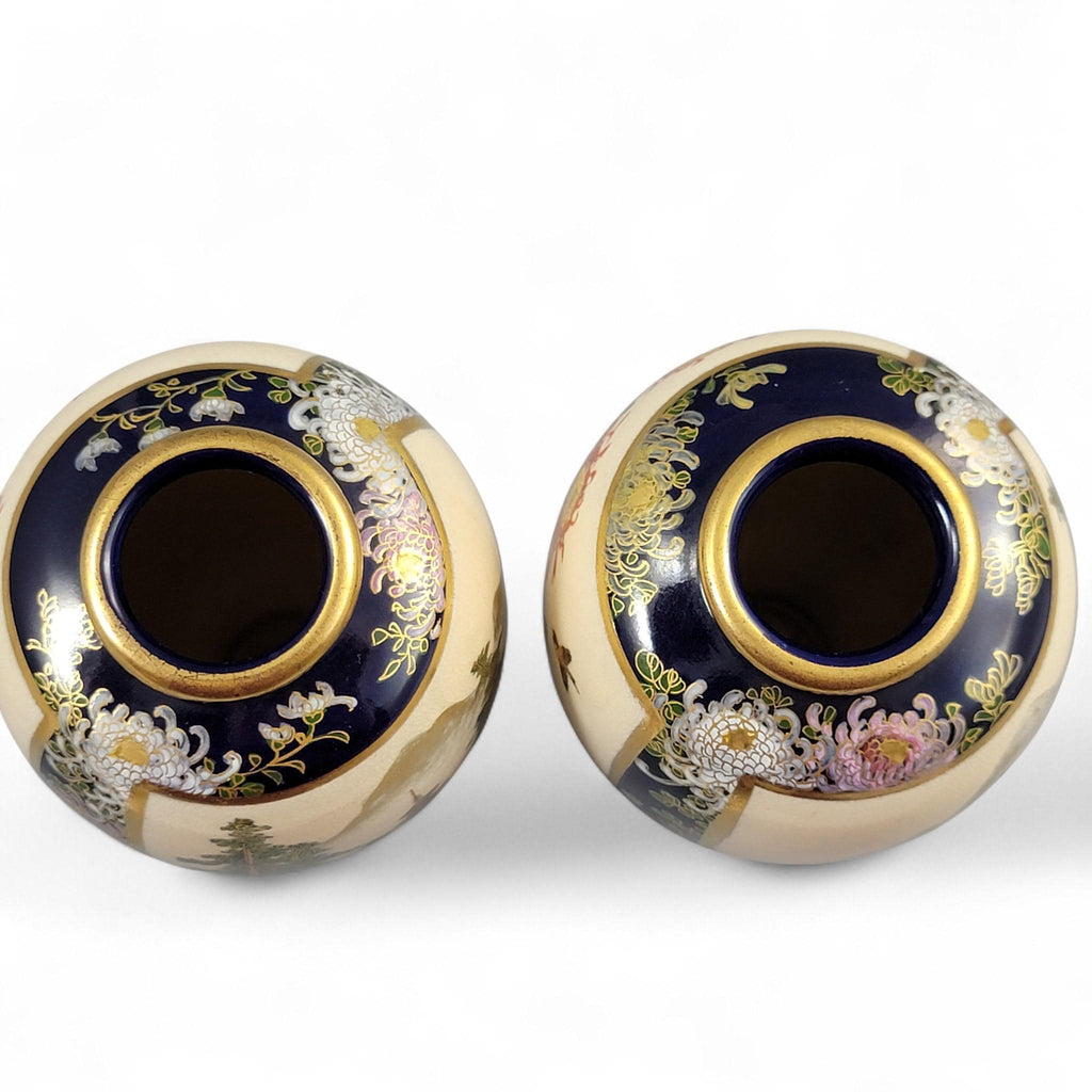 Pair Tashiro (田代) Satsuma-Style Vases — Japan c. 1920–30s