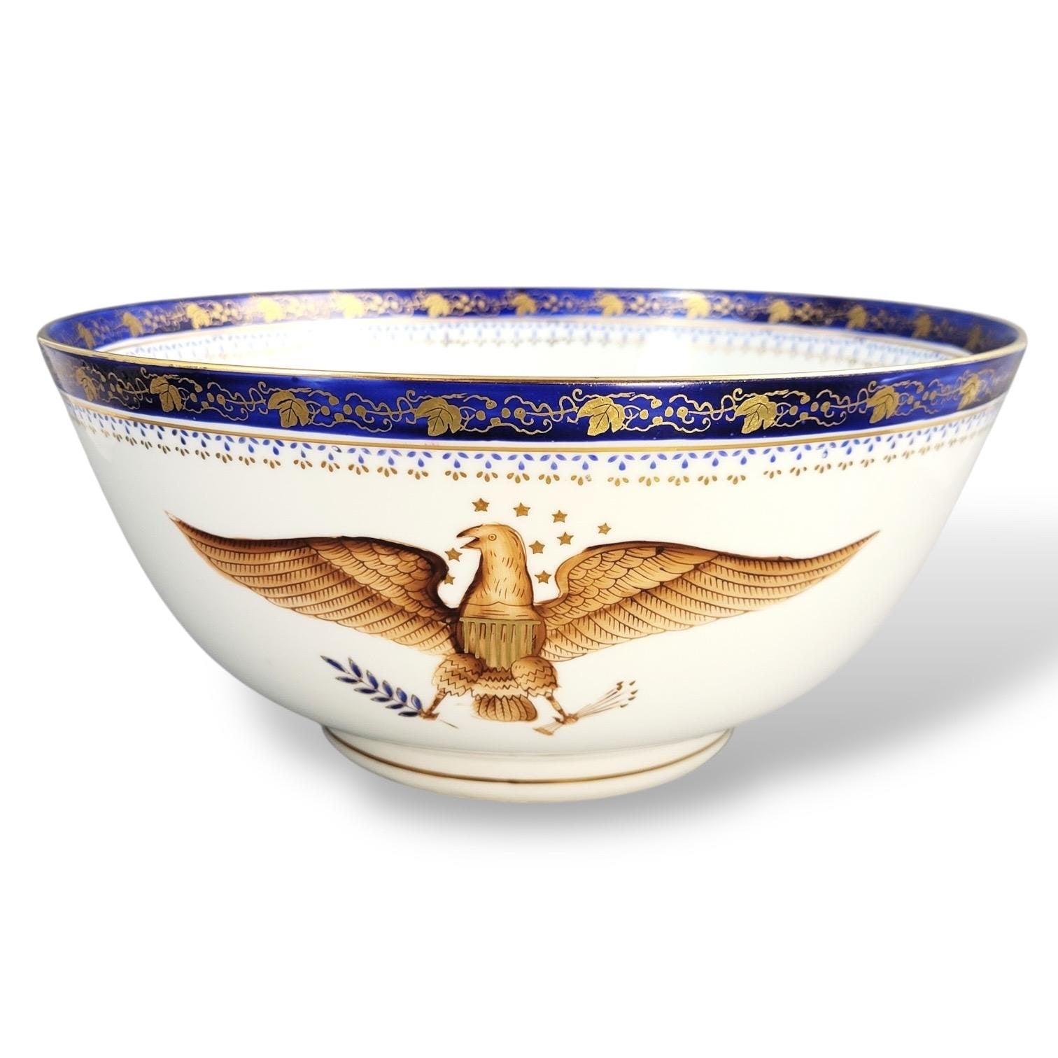 Rare American Eagle Porcelain Punch Bowl, early 20th century