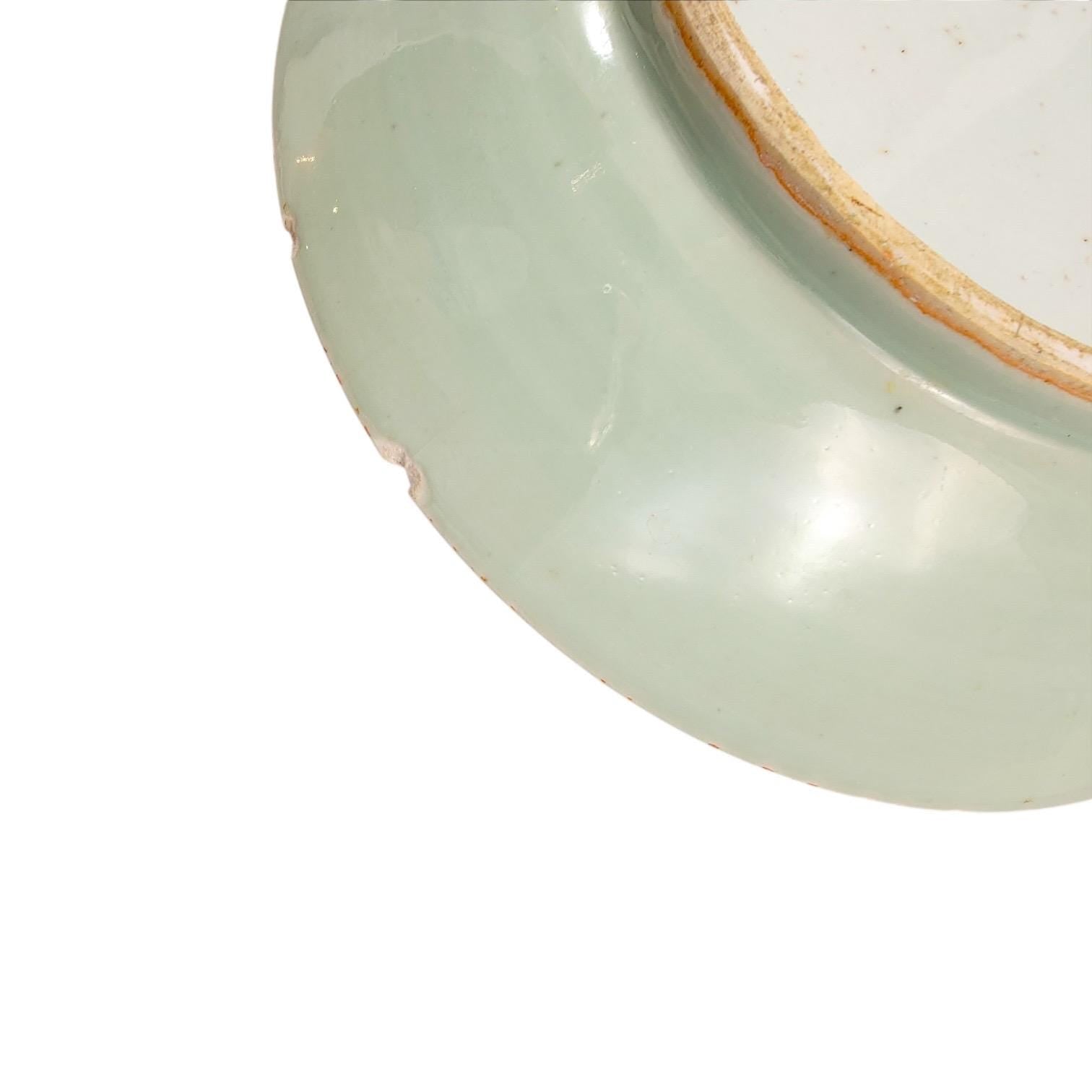 Late Yuan Longquan Celadon Dish, Chinese 14thC Molded Scroll, Ø34 cm