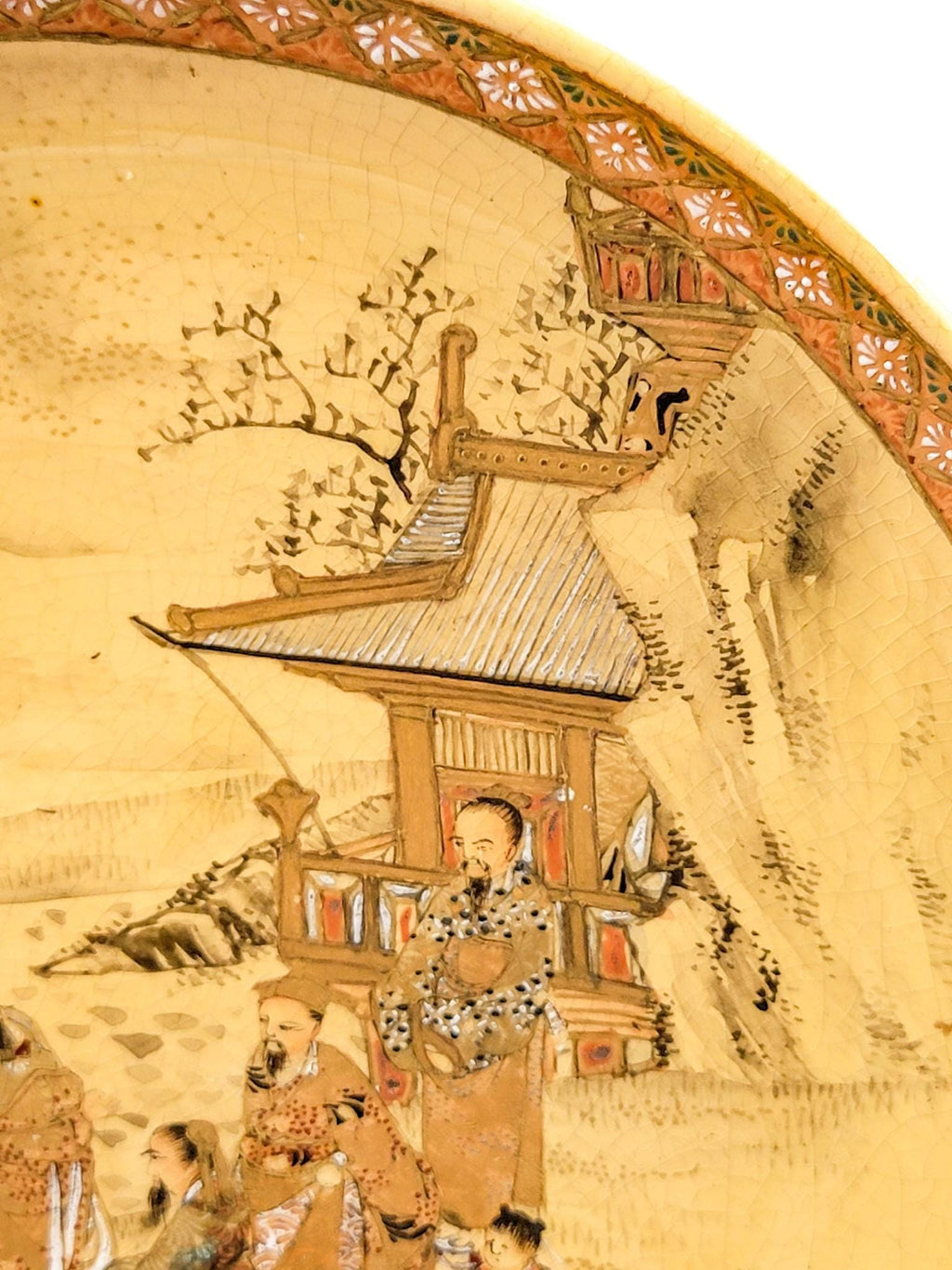 Meiji Kyoto Satsuma Plate by Taizan, Signed