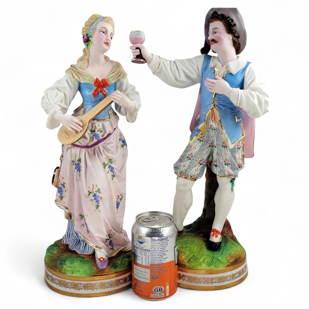 Rare French Porcelain Figures, Musical Couple in the Vion et Baury Style, Paris c. 1870