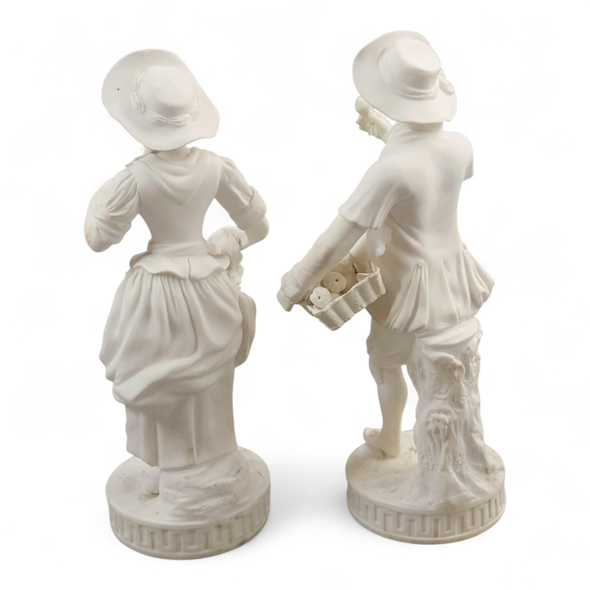 Rare Victorian Minton Parian Biscuit Figures “The Gardeners”, c.1845